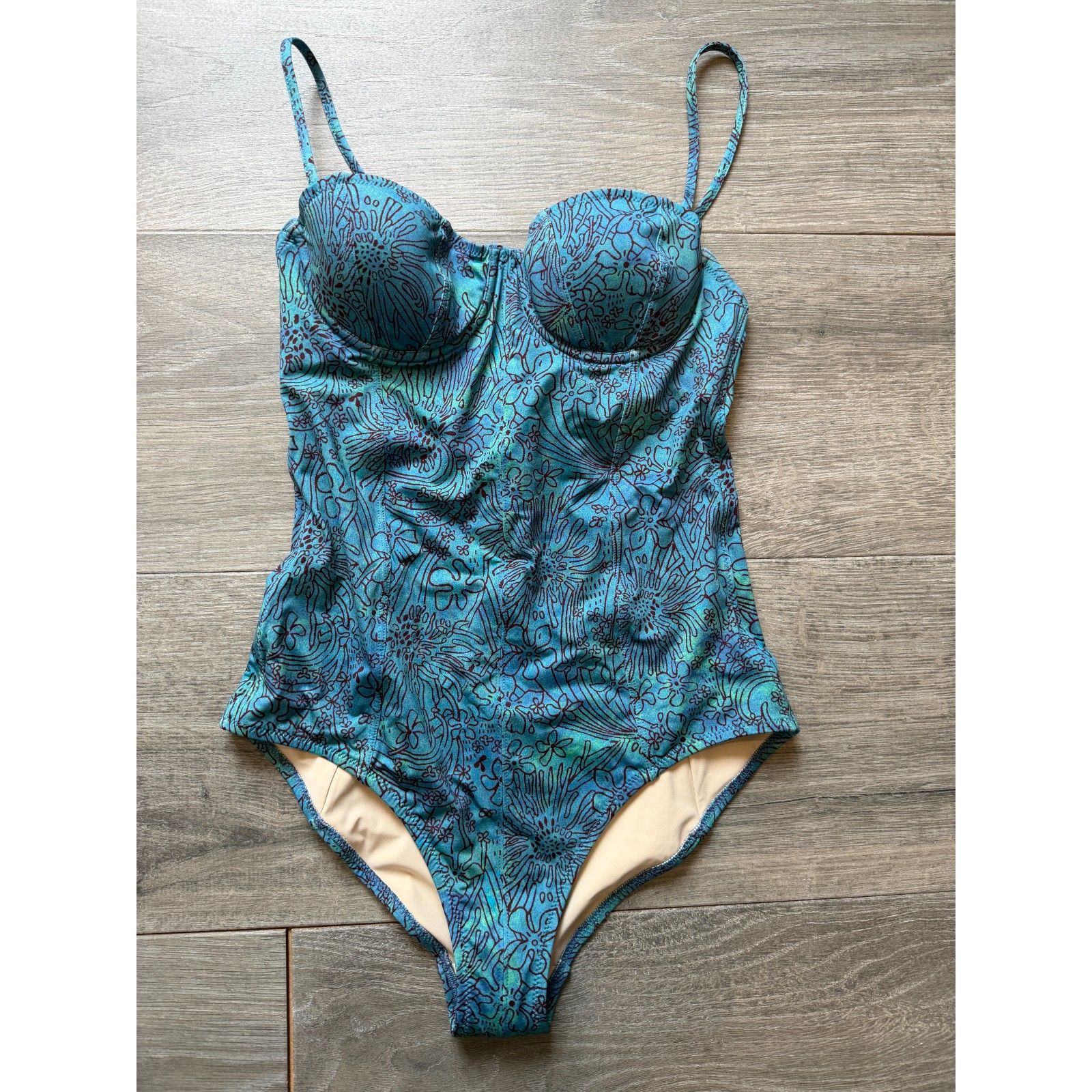 Ulla Johnson Nahla Maillot One-Piece Swimsuit In Lagoon Nwt